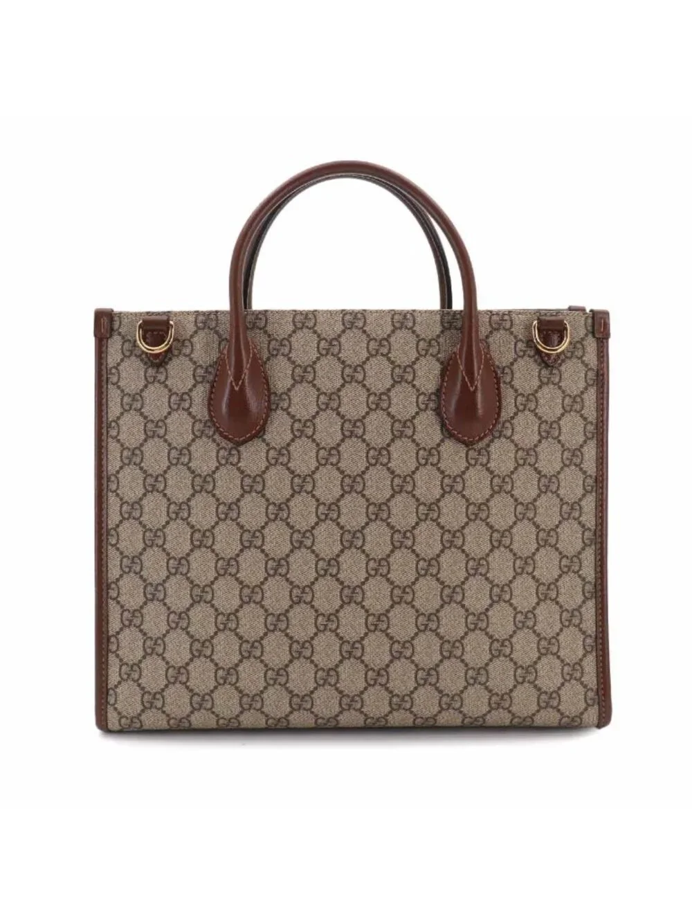 Gucci Interlocking Small 2-Way Tote Shoulder Bag GG Supreme Leather Beige - Picture 2 of 10